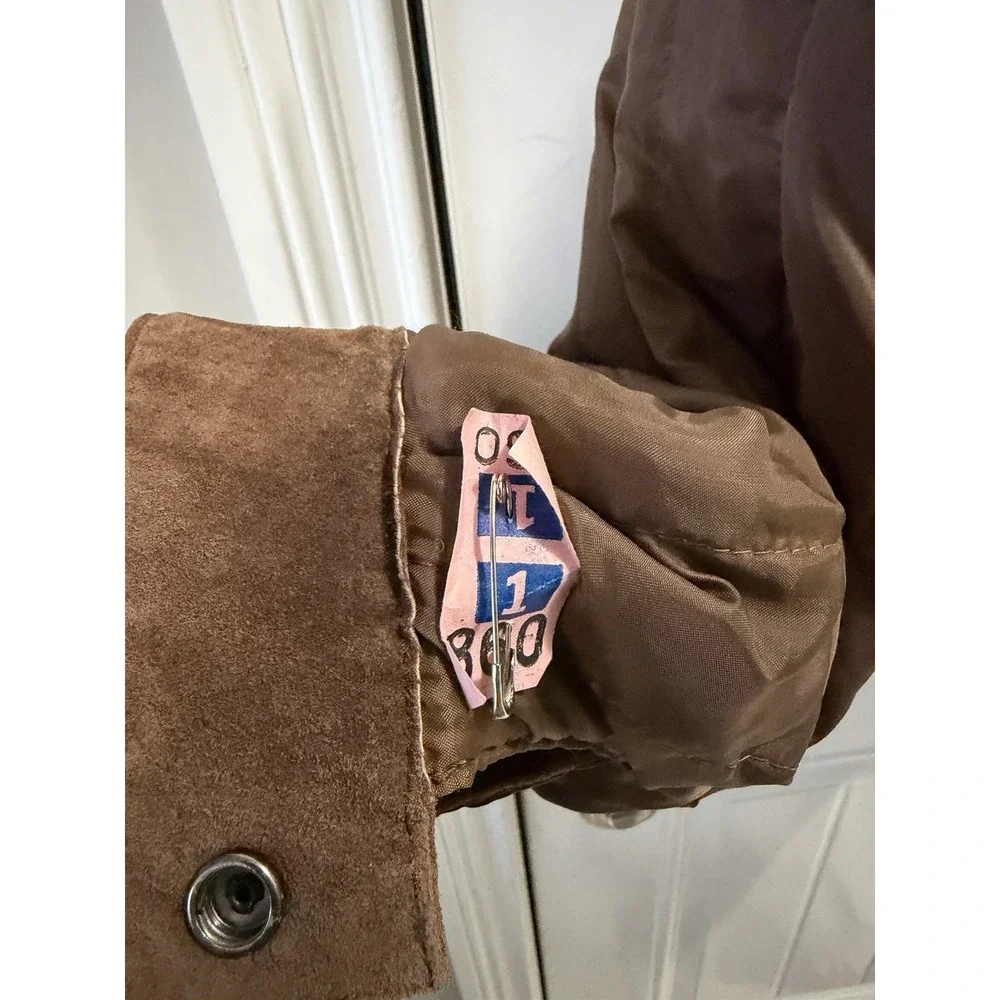 Levis Bomber Suede Leather Jacket Mens L 42 Brown Western Wear Lined 90s Vintage